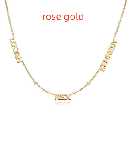 Custom Birthstone Name Necklace Personalized Arabic Birthstone Name Necklace