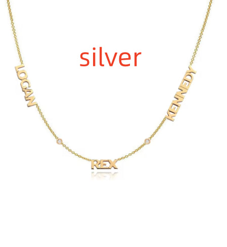 Custom Birthstone Name Necklace Personalized Arabic Birthstone Name Necklace